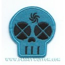 Patch ecusson little skull blue girly black eyes