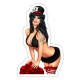 Sticker pinup oldschool lady lucky 13 card hat sexy skull old pin up 42