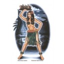 Sticker Pin Up cocktail hut hulla girl bar woman AD462