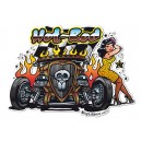 Sticker Bigdaddyjo hot rod pinup skull rat rod BIG42