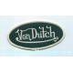 Patch ecusson von Dutch signature ovale creme fond vert