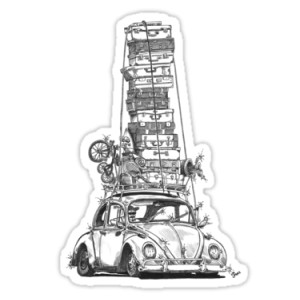 Sticker cox stack yo rack tour valises vacassion bug low rats vw 20