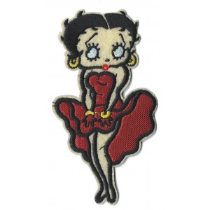 Patch Lady betty boop robe satin rouge de soirée 