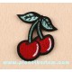 Patch ecusson thermocolant cerises rouge red cherry paire