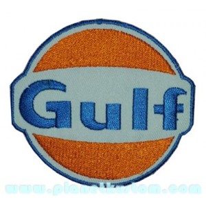 Patch ecusson Gulf themocollant motor oil competition racing drag