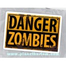 Sticker danger zombies panneau signalisation used zombie 14