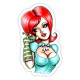 sticker pinup puppet love red hair poupée pin up cartoon 8