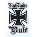 Sticker planet kustom rats rod rule iron cross croix de malt rat 14