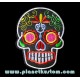 Patch ecusson skull dia de la muerte noir day of dead sugar skull