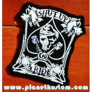 Patch ecusson skull military spade shut up & ride tais toi et roule