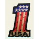 Patch ecusson 1 one USA flag number one biker used