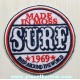 Patch ecusson thermocollant mad in moss surf 1969 surfeur