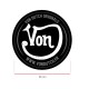 Sticker vondutch pinstriping origine kustom rond noir von dutch 1