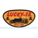 Patch Lucky 13 thirteen hot rod since 1991 skull bones yellow