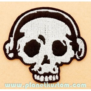 Patch ecusson skull crane sound music tete de mort