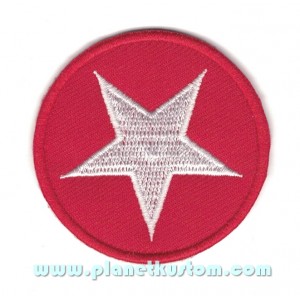 Patch ecusson étoile blanche dans rond rouge white star