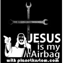 Sticker jesus is my airbag with planet kustom tools rats grand