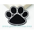 Patch ecusson thermocollant trace de patte de chat noir black cat