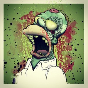 Sticker homer simpsons dead grand zombie 24