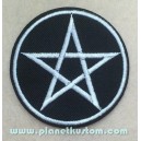 Patch ecusson pentacle amulette magic satan demon argent