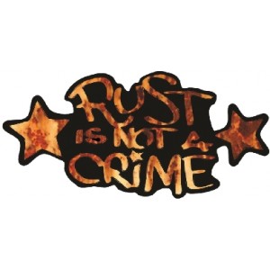 Sticker rust is not a crime flame star on black rust is not a crime 1