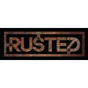 Sticker rusted steampunk méca used rust on black rusted petit