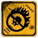 Sticker war boys danger road sign mad max skull petit war boys 1