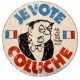 Sticker je vote coluche president 1981 old patina used petit