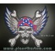 Patch ecusson skull biker tete de mort wings ailes sudiste grand