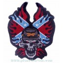 Patch ecusson skull sudiste confédéré flaming flag général lee