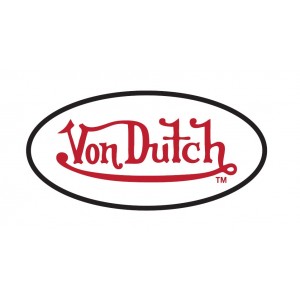 Sticker vondutch ovale signature rouge fond blanc tour noir von dutch 11