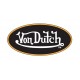 Sticker vondutch ovale signature blanche fond noir tour jaune von dutch 14