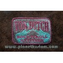 Patch ecusson von Dutch rock n roll attitude pink on grey old stock