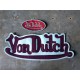 Patch ecusson von Dutch signature violet fond bleu ciel dos large