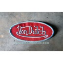 Patch ecusson von Dutch signature ovale bleu fond bordeau