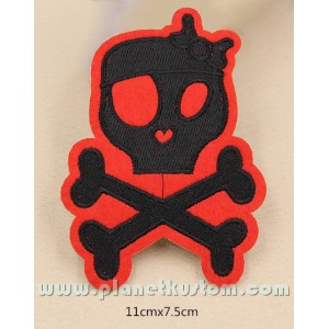 Patch ecusson skull girly girl pin up tete de mort crane kiki