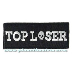 Patch ecusson thermocollant top loser skull perdant