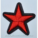 Patch ecusson étoile rouge bordé de noire oldschool kustom petite