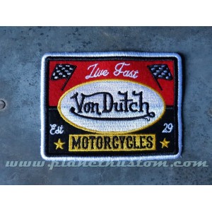 Patch ecusson von Dutch motorcycles live fast racing star old stock