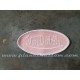 Patch ecusson von Dutch signature ovale rose fond rose pale