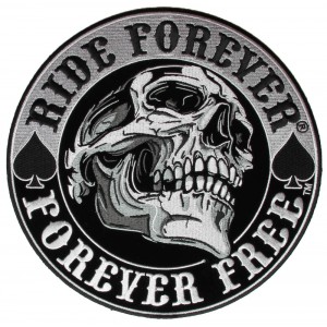 Patch ecusson skull spade ride forever pique forever free biker