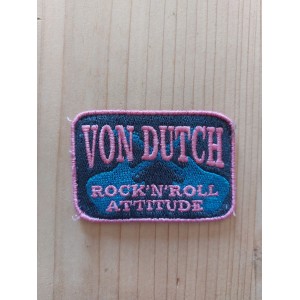 Patch ecusson von Dutch rock n roll attitude rose on blue old stock