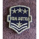 Patch ecusson von Dutch signature blason officier doré fond noir petit old stock rare