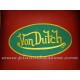 Patch ecusson von Dutch signature ovale jaune fond vert dos large