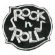 Patch rock'n'roll gris et noir rond