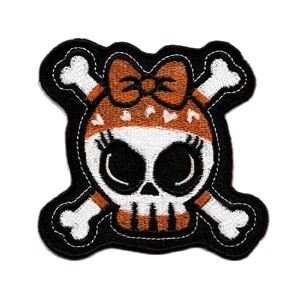 Patch skull girly kiki bandana orange