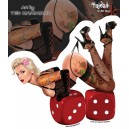 Sticker pinup sexy lady lucky on dice JA325