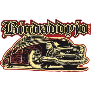 Sticker Bigdaddyjo Kustom leadsled black'n'flames BIG12