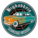 Sticker Bigdaddyjo Kustom spirit green circle merc flaming BIG20