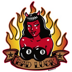 Sticker Bigdaddyjo pinup diablesse bad luck BIG27